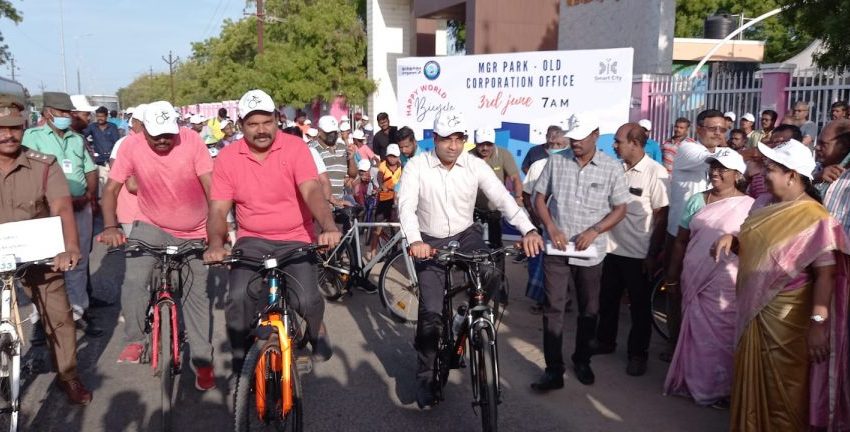  தூத்துக்குடியில் சைக்கிள் தினம் பேரணியில் கலெக்டர் பங்கேற்பு