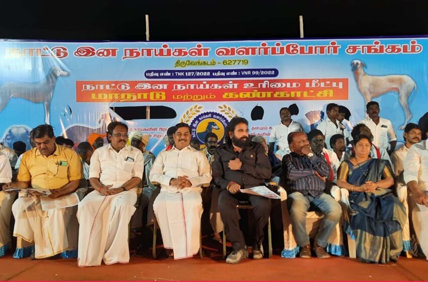  கோவில்பட்டி அருகே திருவேங்கடத்தில் நாட்டு இன நாய்கள் உரிமை மீட்பு மாநாடு-கண்காட்சி
