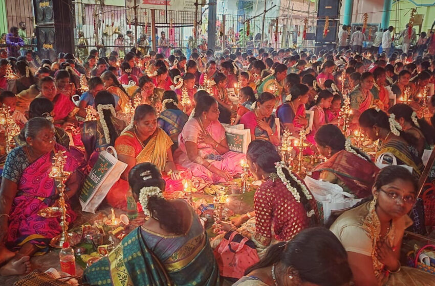  கோவில்பட்டி பத்திரகாளி அம்மன் கோவில் சித்திரை திருவிழா:  திருவிளக்கு பூஜையுடன்  நிறைவு