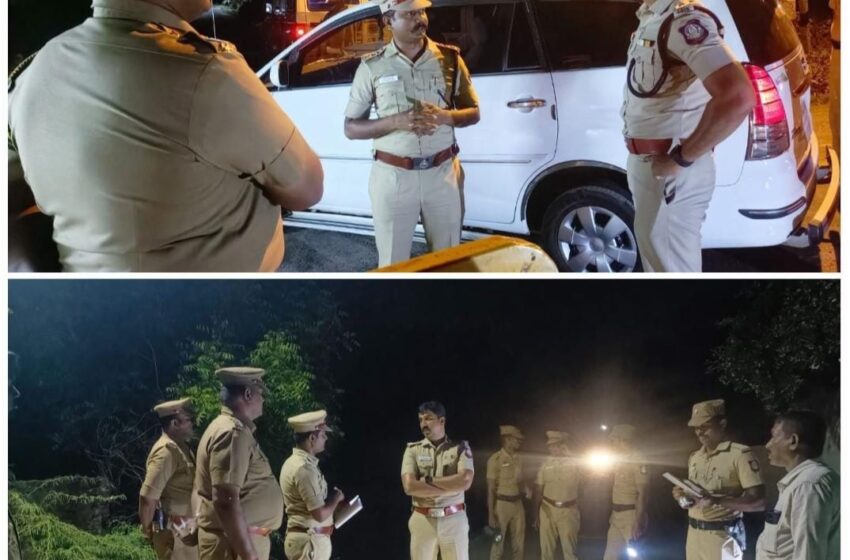  இரவு ரோந்து பணி : போலீஸ் சூப்பிரண்டு திடீர் ஆய்வு