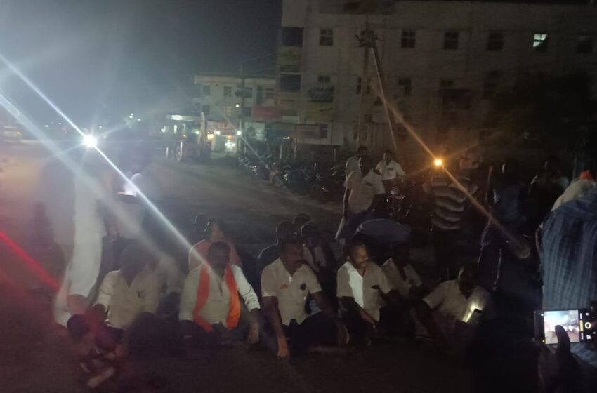  இளையரசனேந்தல் ரோட்டில்  தார்ச்சாலை அமைக்கும்பணி; தரமில்லை என்று கூறி பா.ஜ.க. ஆர்ப்பாட்டம்