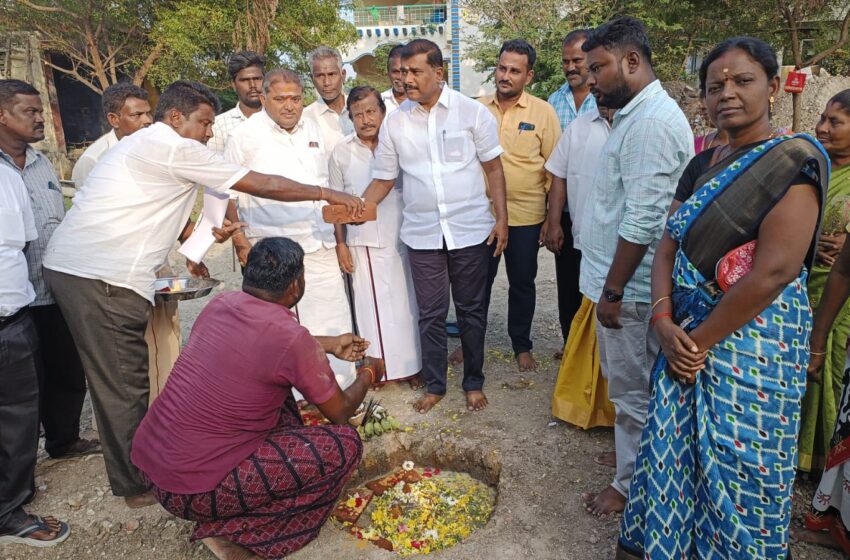  எட்டையபுரத்தில் சார்பதிவாளர் அலுவலக கட்டிட பணிக்கான பூமிபூஜை