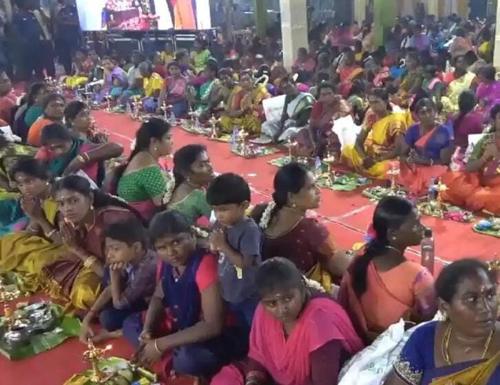  திமுக சார்பில்  5008 பெண்கள் பங்கேற்ற விளக்கு பூஜை