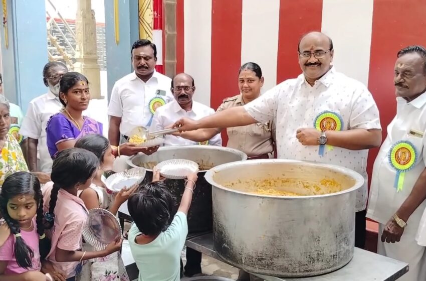  ராகவேந்திரா சேவா அறக்கட்டளை சார்பில் அன்னதானம்   