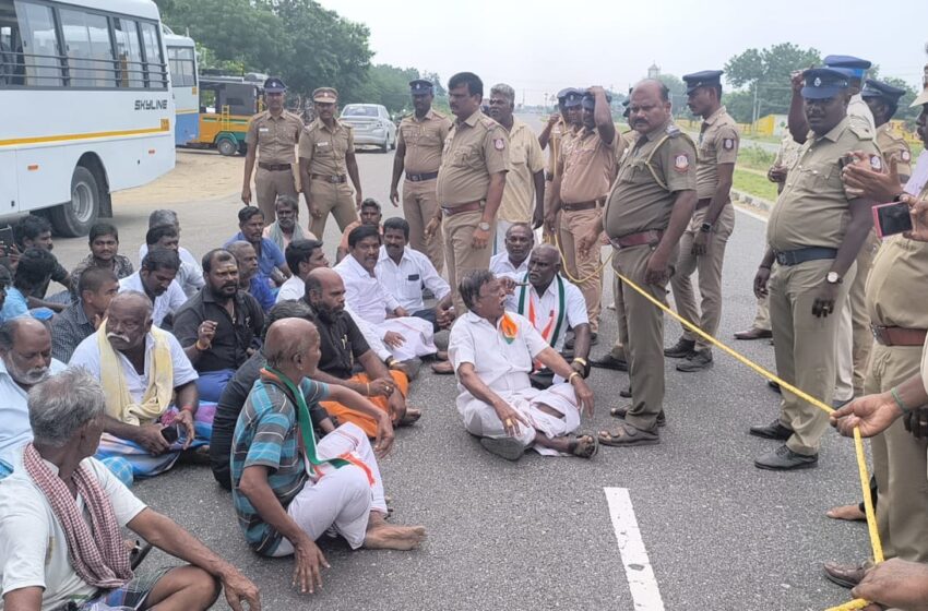  காட்டுப்பன்றிகளால் சேதமடைந்த பயிர்களுக்கு நிவாரணம் வழங்கக்கோரி சாலை மறியல் த.மா.கா.மாவட்ட தலைவர் உள்பட 38 பேர் கைது