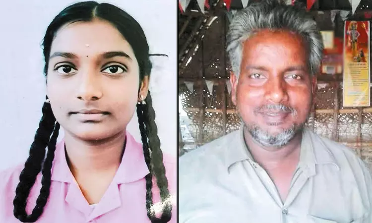 கயிற்றால் கழுத்தை இறுக்கி மகளை கொன்ற தந்தை தூக்குப்போட்டு தற்கொலை