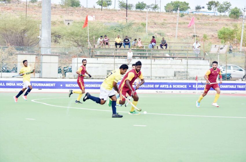  கோவில்பட்டியில் ஆக்கி: பரபரப்பான அரை இறுதி ஆட்டத்தில் வெற்றி பெற்ற அணிகள்; இன்று மாலை இறுதிப்போட்டி