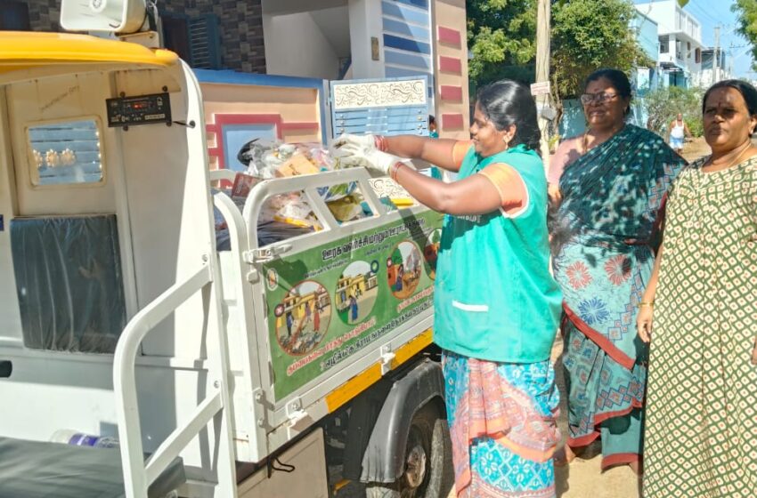  கோவில்பட்டி அப்பனேரி ஊராட்சி பகுதிகளில் வீடு வீடாக குப்பை சேகரிக்கும் பணி தொடக்கம்  