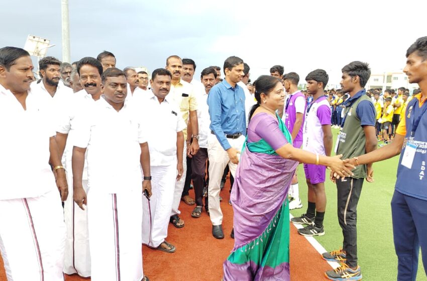  கோவில்பட்டியில் முதல்வர் கோப்பைக்கான மாநில ஆக்கி போட்டி தொடக்கம்