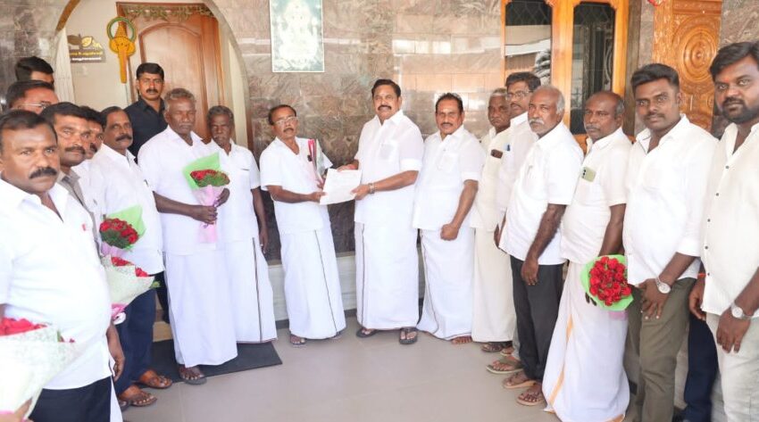  தூத்துக்குடி உப்பளங்களை பாதுகாக்க நடவடிக்கை;  எடப்பாடி பழனிச்சாமியை உப்பு உற்பத்தியாளர்கள் சந்தித்து கோரிக்கை
