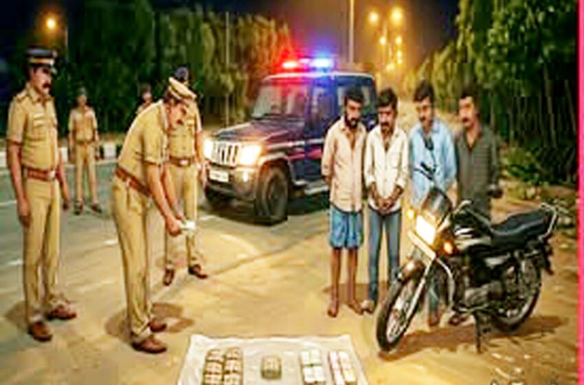  தூத்துக்குடியில் ரோந்து போலீசிடம் சிக்கிய கஞ்சா கடத்தல் கும்பல்