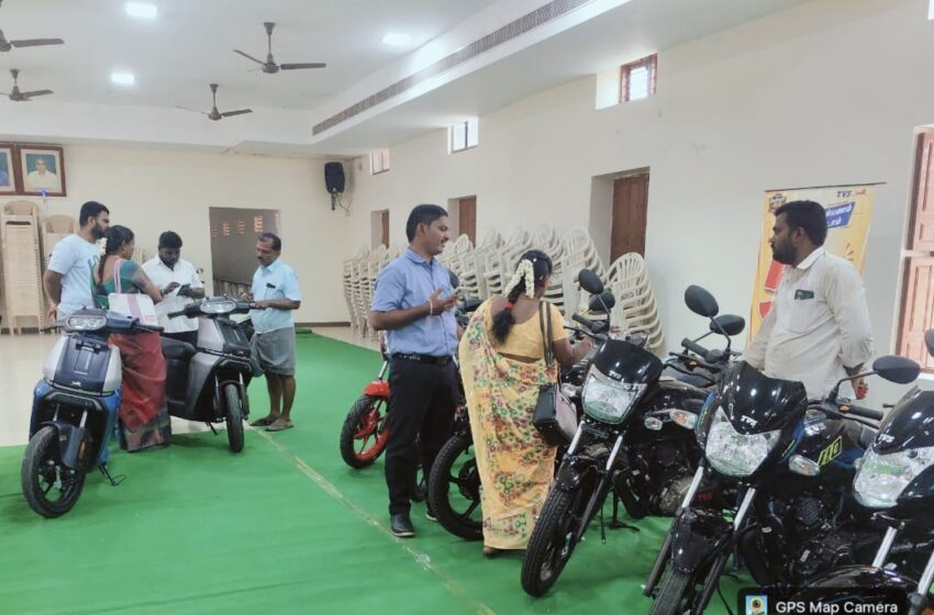  கோவில்பட்டியில் டி.வி.எஸ்.இருசக்கர வாகன எக்சேஞ்ச் மேளா தொடக்கம்