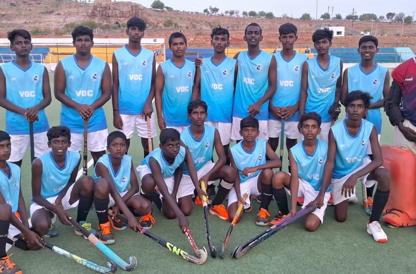 முதலமைச்சர் கோப்பைக்கான போட்டிகள்: மாவட்ட ஆக்கி போட்டியில் வ.உ.சி.பள்ளி அணி முதலிடம்